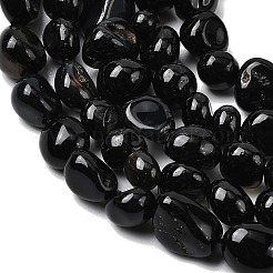 Natürliche schwarze Onyxperlenstränge&nbsp;G-P601-A16-02
