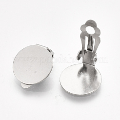 Boucles d'oreilles à clip en acier inoxydable 304 résistant au ternissement&nbsp;X-STAS-T045-33D-P