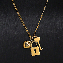 Collares colgantes de acero inoxidable 201 con corazón&nbsp;AR9814-1