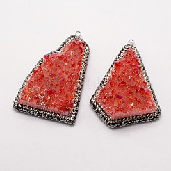 Galvanisieren natürlichen Druzy Quarzkristallanhänger&nbsp;G-F333-J
