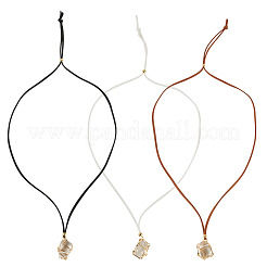 3 pochette en macramé imitation daim avec pendentif pour collier&nbsp;NJEW-TAC0052-02