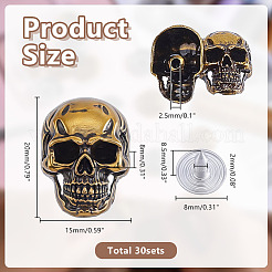 30 Satz Totenkopf-Legierungsnieten&nbsp;FIND-AR0006-96