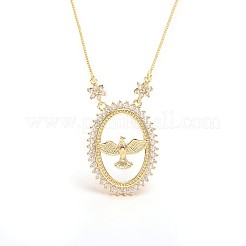 Collane con ciondolo a forma di uccello in ottone micro pavé di zirconi cubici trasparenti per donna&nbsp;FS-WGDFF37-02