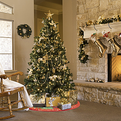 Jupe de sapin de noël en polyester&nbsp;DIY-WH0321-40A