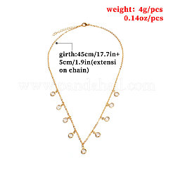 Legierung Kristall Strass flache runde Quaste Halsketten für Frauen&nbsp;FS-WGCC17B-01