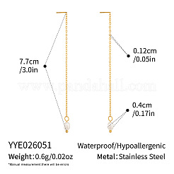 Boucles d'oreilles en acier inoxydable 304 avec perles d'eau douce naturelles pour femmes&nbsp;ZH8467