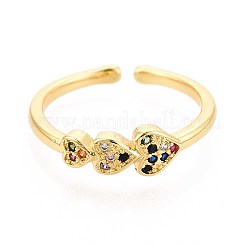 Anelli per polsini da donna in ottone con micro pavé di zirconi cubici&nbsp;KK-T071-61G