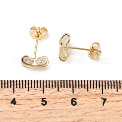 Boucles d'oreilles à tige en laiton avec nœud papillon&nbsp;EJEW-A135-07G