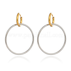 Boucles d'oreilles créoles bicolores en acier inoxydable&nbsp;DV3825