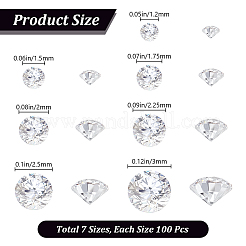 700 Stück 7 Stile Diamantform Grade AAA Zirkonia Cabochons&nbsp;ZIRC-BBC0002-96
