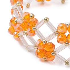 Bracciali di perline di vetro fatti a mano per le donne&nbsp;BJEW-MZ00124-02