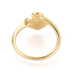 Herz-Manschettenring-Fassung aus Messing mit Muschel und Epoxidharz&nbsp;KK-T079-56G