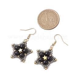 Orecchini pendenti in onice nero naturale&nbsp;EJEW-JE06238-01