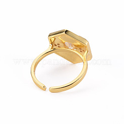 Messing Micro Pave klare Manschettenringe aus Zirkonia&nbsp;RJEW-S045-084E-NR