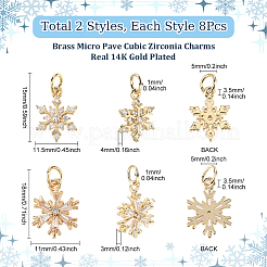 16 Stück 2 Stile Messing Micro Pave Zirkonia Charms&nbsp;KK-SC0006-96