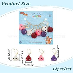 12 Uds. Lágrima de resina de 4 colores con patrón de cara de dibujos animados encantos marcadores de punto de bloqueo&nbsp;HJEW-PH01513
