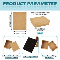 12 Stück Schmuckset-Boxen aus mit Kraftbaumwolle gefülltem Papppapier&nbsp;CBOX-TA0001-16