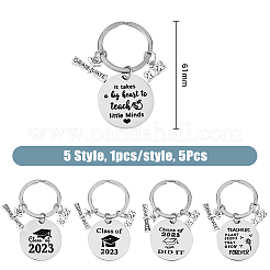 5 stücke 5 stil klasse von 2023 graduation geschenke edelstahl schlüsselbund&nbsp;KEYC-FH0001-32B