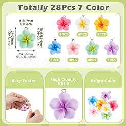 28pcs 7 couleurs pendentifs en résine opaque&nbsp;RESI-TA0005-19