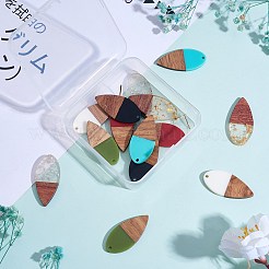 14pcs 7 estilos de resina opaca y colgantes de resina de lámina transparente&nbsp;RESI-SZ0001-83