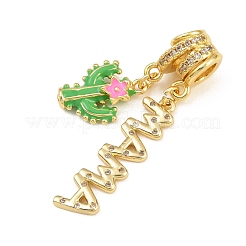 Pendentifs en laiton avec micro pavé de zircone cubique transparent pour la fête des mères&nbsp;CU-CBAD306-16G-02