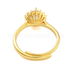 Klare verstellbare Ringe mit Zirkonia&nbsp;RJEW-L120-018G-04