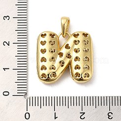 Pendentifs avec zircon cubiques à micro-pavés en laiton&nbsp;KK-E061-03G-14