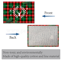 Rectangle avec tapis de table en tissu de coton et lin à motif sur le thème de noël&nbsp;AJEW-WH0196-005