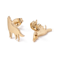 Boucles d'oreilles à tige en acier inoxydable 304 Wolf pour femmes&nbsp;EJEW-Z017-13G
