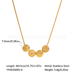 Collares colgantes con letras de amor de acero inoxidable 304 para mujer&nbsp;HR7701-1