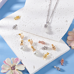16 Stück 4 Farben Messing Micro Pave Zirkonia Anhänger Ösen&nbsp;FIND-PH0021-30