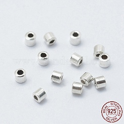 Rhodinierte 925 Crimpperlen aus Sterlingsilber&nbsp;STER-L063-04P