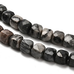Natürliche schwarze Netzsteinperlenstränge&nbsp;G-H078-C32-01