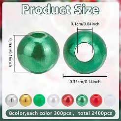 2400 kit de perles rondes en plastique ABS et acrylique à faire soi-même&nbsp;DIY-AR0004-48