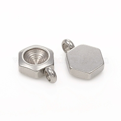 Pendentif en acier inoxydable 201 résistant au ternissement avec monture en strass&nbsp;STAS-G224-28P