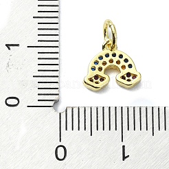 Pendenti in zirconi cubici colorati in micro pavè di ottone&nbsp;KK-H475-12G