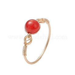 7 pz 7 stili rotondi chakra perline di pietre preziose naturali e sintetiche anelli per le dita&nbsp;RJEW-JR00793-02