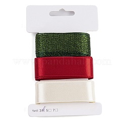 9 Yards 3 Stile Weihnachtsthema Polyester & Polycotton Bänder Sets&nbsp;SRIB-A015-01A-03