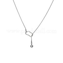 Lariat-Halsketten mit rundem Kugelverschluss aus Edelstahl 304 für Damen&nbsp;WGD4E8A-02