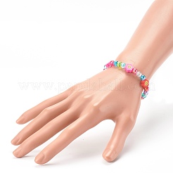 Handgemachte Polymer-Ton-Perlen-Stretch-Armbänder für Kinder&nbsp;BJEW-JB06326-03