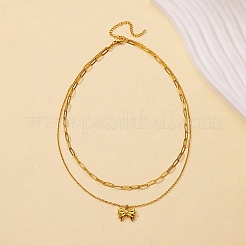 Collares colgantes con lazo de acero inoxidable 304&nbsp;LS-NJEW-L182-001G-04