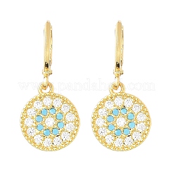 Orecchini a cerchio in ottone con zirconi cubici chiari micro pavè&nbsp;EJEW-B121-03G