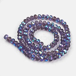 Chapelets de perles en verre électroplaqué&nbsp;EGLA-A034-T3mm-L13
