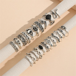 22 Stück Fingerring-Sets aus Emaille-Legierung&nbsp;FS-WG8BC7B-01
