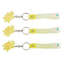 3 Schlüsselanhänger mit PVC-Schildkrötenanhänger&nbsp;KEYC-TADJ0001-02A