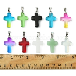 10 Stück 10-Farben-Glasanhänger&nbsp;GLAA-FS0001-83