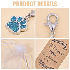 Pendentif décoratif en alliage de zinc avec poudre scintillante émaillée&nbsp;HJEW-GL0001-25