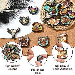 20 pièces 10 styles de perles focales en silicone&nbsp;SIL-CJ0002-89