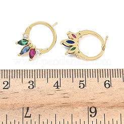 Boucles d'oreilles en laiton avec zircone cubique de micro pave&nbsp;EJEW-G452-01G