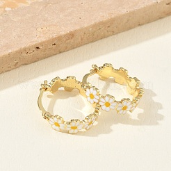Boucles d'oreilles créoles en laiton émaillé pour femme&nbsp;EJEW-A167-27B-01